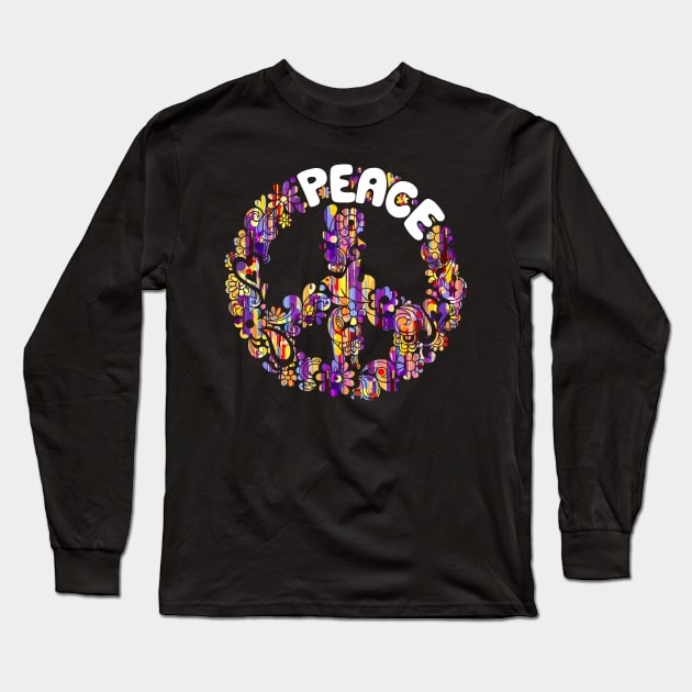 Love Peace Sign Long Sleeve T-Shirt by AdeShirts